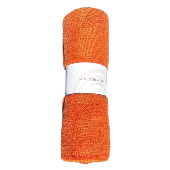 Set of 3 Cozy Orange, Green, and Gray Throw Blankets - Picture 7 of 8